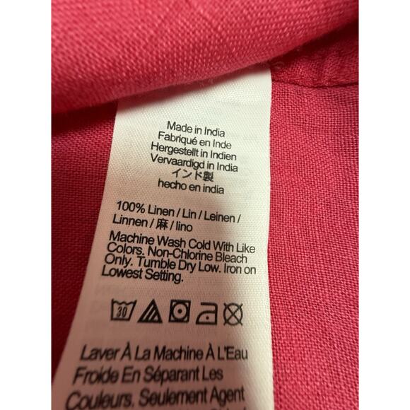 J.Crew Étienne Oversized Linen Shirt Baird McNutt Irish Linen Pink Sz Small - Picture 7 of 7